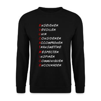 Éducatrice - Sweat-shirt Unisexe - noir - Devant - Alina (178cm) & Michal (187cm)