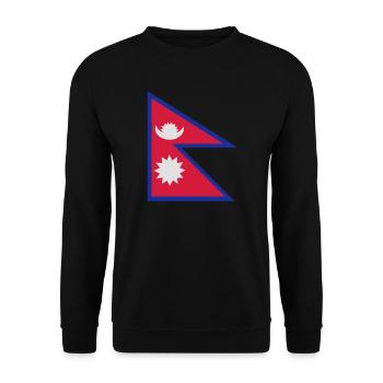 Flag of Nepal - Unisex Sweatshirt - black - Front - Alina (178cm) & Michal (187cm)