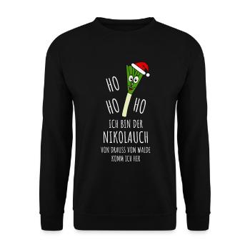 Nikolauch - Ho Ho Ho Ich bin der Nikolauch - Unisex Pullover - Schwarz - Vorne - Alina (178cm) & Michal (187cm)