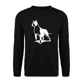 A pit bull that protects its territory - Unisex Sweatshirt - black - Front - Alina (178cm) & Michal (187cm)