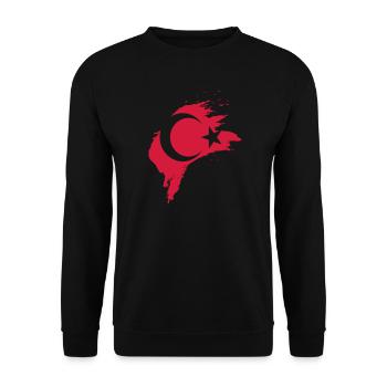 Türkei Karte mit Flagge - Unisex Pullover - Schwarz - Vorne - Alina (178cm) & Michal (187cm)