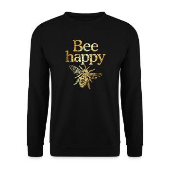 Abeille heureuse (millésime jaune d'or) - Sweat-shirt Unisexe - noir - Devant - Alina (178cm) & Michal (187cm)