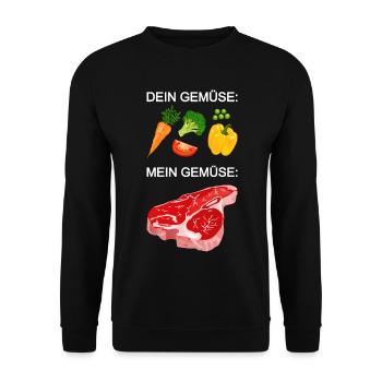 Meat, vegetable steak, carnivore, grill - Unisex Sweatshirt - black - Front - Alina (178cm) & Michal (187cm)