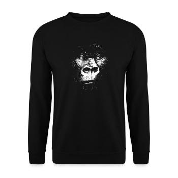 Illustration de singe expressionniste, gorille - Sweat-shirt Unisexe - noir - Devant - Alina (178cm) & Michal (187cm)