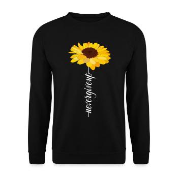 Gib niemals auf - Unisex Pullover - Schwarz - Vorne - Alina (178cm) & Michal (187cm)