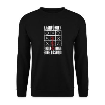 Kranführer - Unisex Pullover - Schwarz - Vorne - Alina (178cm) & Michal (187cm)