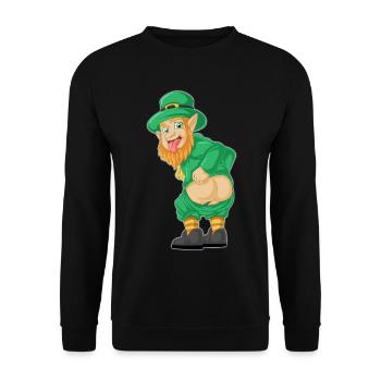 Chemise drôle de leprechaun – Te de la Saint-Patrick - Sweat-shirt Unisexe - noir - Devant - Alina (178cm) & Michal (187cm)
