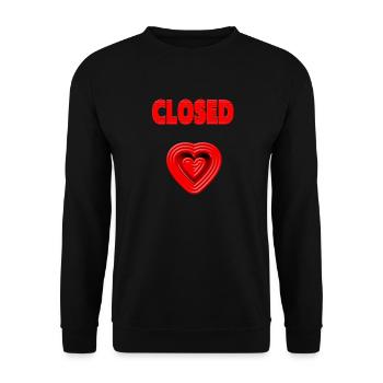 HEART closed - Herzschmerz - Liebeskummer V.2 - Unisex Pullover - Schwarz - Vorne - Alina (178cm) & Michal (187cm)