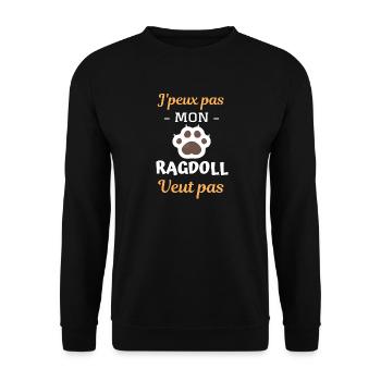 Race de chat ragdoll - Sweat-shirt Unisexe - noir - Devant - Alina (178cm) & Michal (187cm)