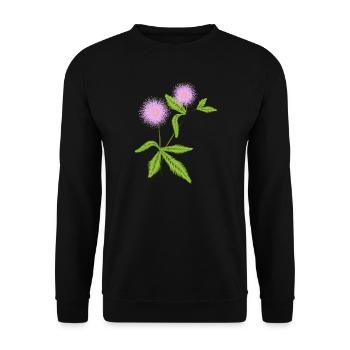 Mimosa plant with its sensitive leaves - Unisex Sweatshirt - black - Front - Alina (178cm) & Michal (187cm)