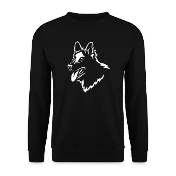 Swiss Shepherd Head - Unisex Sweatshirt - black - Front - Alina (178cm) & Michal (187cm)