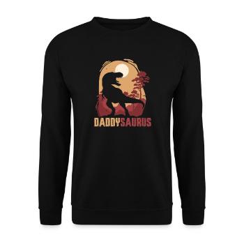 Daddysaurus Sunset Silhouette - Unisex Sweatshirt - black - Front - Alina (178cm) & Michal (187cm)