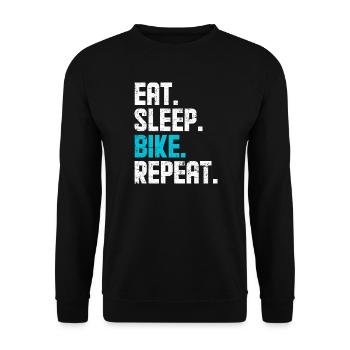 Eat Sleep Bike Repeat – Cycling Quote - Unisex Sweatshirt - black - Front - Alina (178cm) & Michal (187cm)