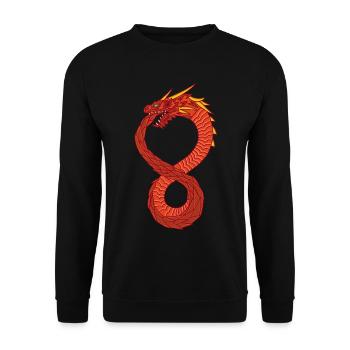 Unendlicher Drache - Unisex Pullover - Schwarz - Vorne - Alina (178cm) & Michal (187cm)