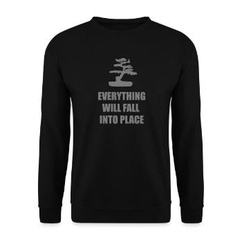 Everything Will Fall Into Place Mindset Tee - Unisex Sweatshirt - black - Front - Alina (178cm) & Michal (187cm)