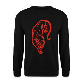 Red Panther Silhouette - Unisex Pullover - Schwarz - Vorne - Alina (178cm) & Michal (187cm)