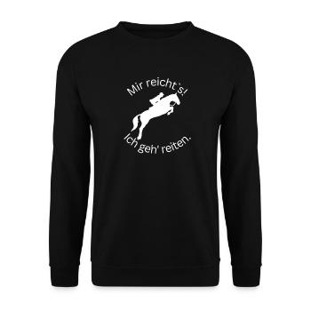 ! Mir reicht's! Ich geh reiten. - Springen - Unisex Pullover - Schwarz - Vorne - Alina (178cm) & Michal (187cm)