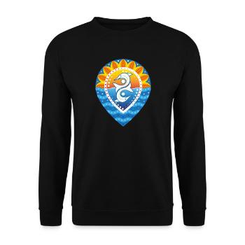 Local, coucher de soleil, soleil, vagues, dauphins - Sweat-shirt Unisexe - noir - Devant - Alina (178cm) & Michal (187cm)