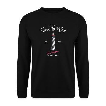 Florida, Leuchtturm St. Augustine, USA - Unisex Pullover - Schwarz - Vorne - Alina (178cm) & Michal (187cm)