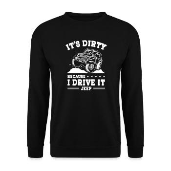 C’est sale parce que je le conduis Jeeps - Sweat-shirt Unisexe - noir - Devant - Alina (178cm) & Michal (187cm)