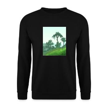 Palm trees on canvas - Unisex Sweatshirt - black - Front - Alina (178cm) & Michal (187cm)