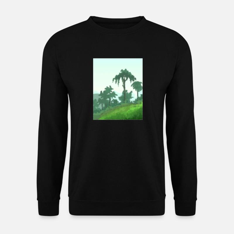 Palmen auf Leinwand - Unisex Pullover - Schwarz