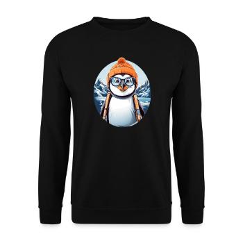 Pingouin mignon - Sweat-shirt Unisexe - noir - Devant - Alina (178cm) & Michal (187cm)