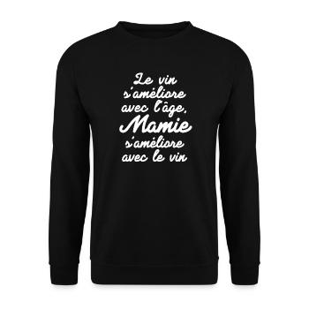 mamie, mamie humour, grand-mère - Sweat-shirt Unisexe - noir - Devant - Alina (178cm) & Michal (187cm)
