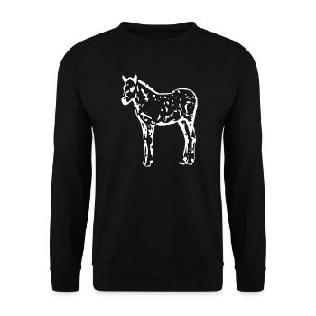 cheval blanc cheval blanc t-shirt cadeau cavalier - Sweat-shirt Unisexe - noir - Devant - Alina (178cm) & Michal (187cm)