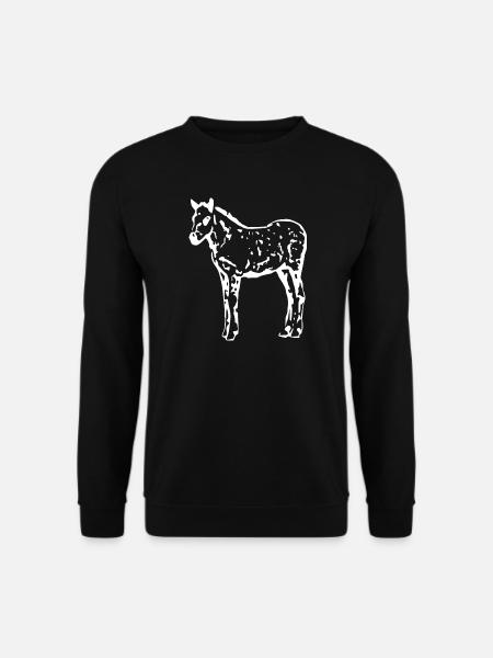 weißes Pferd weiß Pferde T-shirt Geschenk Reiter - Unisex Pullover - Schwarz