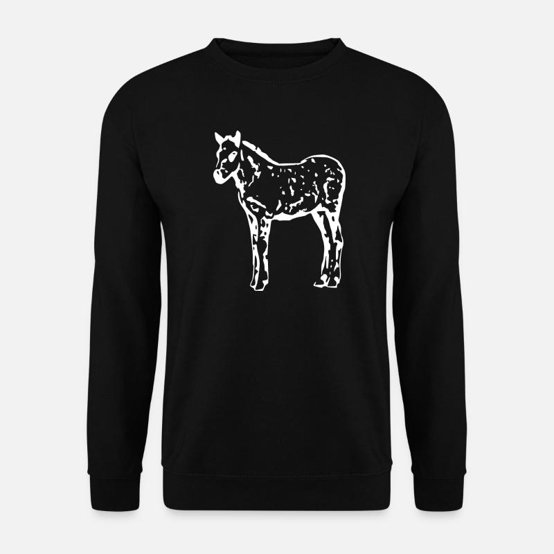 weißes Pferd weiß Pferde T-shirt Geschenk Reiter - Unisex Pullover - Schwarz