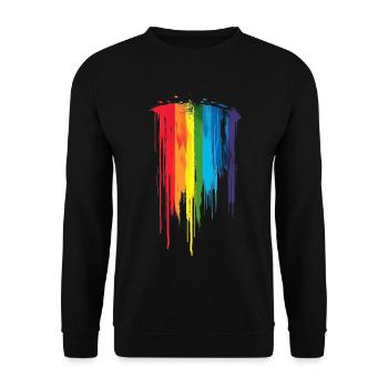 Subtil et cool Dripping Pride drapeau arc en ciel Design - Sweat-shirt Unisexe - noir - Devant - Alina (178cm) & Michal (187cm)