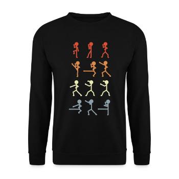 Figurines de karaté drôles - Sweat-shirt Unisexe - noir - Devant - Alina (178cm) & Michal (187cm)