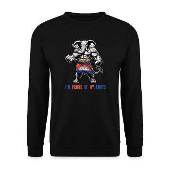 Ich bin stolz auf meine Fährten Kambodscha - Unisex Pullover - Schwarz - Vorne - Alina (178cm) & Michal (187cm)