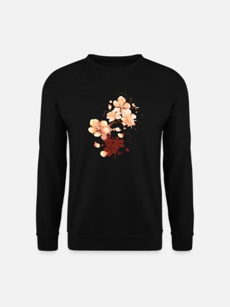 Pfirsichblüten Graffiti im samtigen Pfirsichton - Unisex Pullover - Schwarz