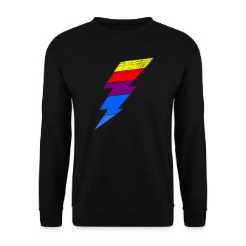 Colorful lightning effect on clothes - Unisex Sweatshirt - black - Front - Alina (178cm) & Michal (187cm)