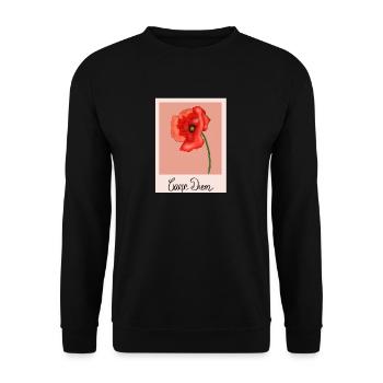 Nutze den Tag - Unisex Pullover - Schwarz - Vorne - Alina (178cm) & Michal (187cm)
