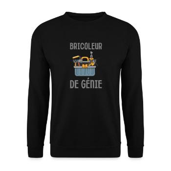 Bricoleur de génie fête des pères - Sweat-shirt Unisexe - noir - Devant - Alina (178cm) & Michal (187cm)