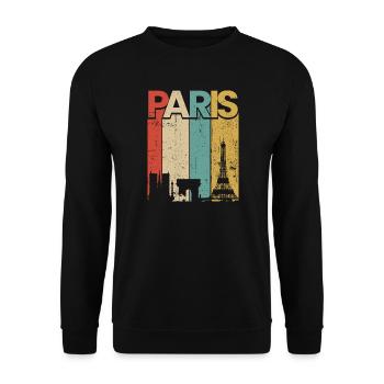 Paris Vintage Sunset Stripes - Unisex Sweatshirt - black - Front - Alina (178cm) & Michal (187cm)