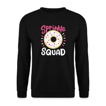 Donut Streusel - Unisex Pullover - Schwarz - Vorne - Alina (178cm) & Michal (187cm)