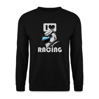 J’aime la course automobile moto icône - Sweat-shirt Unisexe - noir - Devant - Alina (178cm) & Michal (187cm)