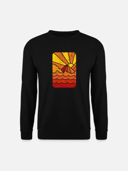 Retro Marine Sunset - Unisex Pullover - Schwarz