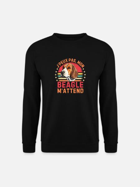 Chien de race beagle - Sweat-shirt Unisexe - noir