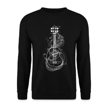 Ukulele Zeichnung - Unisex Pullover - Schwarz - Vorne - Alina (178cm) & Michal (187cm)