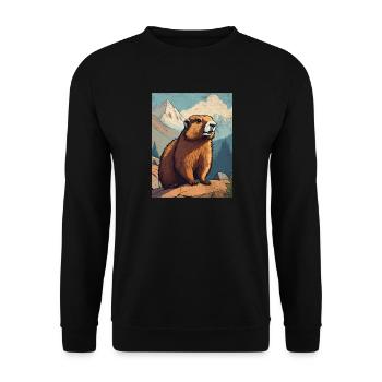 Marmotte dans les montagnes - Sweat-shirt Unisexe - noir - Devant - Alina (178cm) & Michal (187cm)