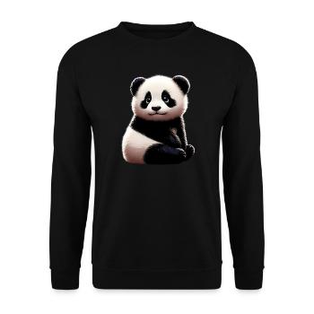 Panda - Unisex Pullover - Schwarz - Vorne - Alina (178cm) & Michal (187cm)