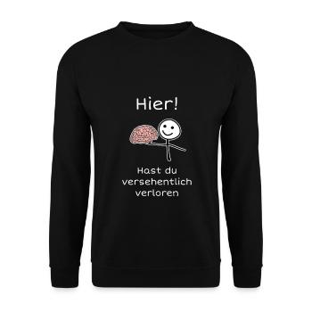Hirn verloren  - Unisex Pullover - Schwarz - Vorne - Alina (178cm) & Michal (187cm)