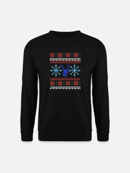 Pixel Weihnachtsmuster - Unisex Pullover - Schwarz