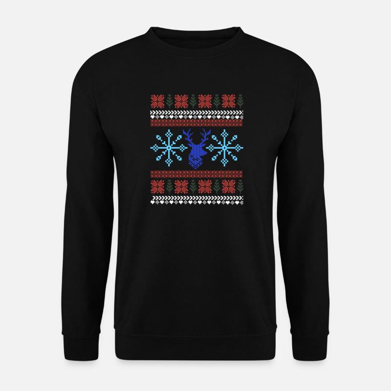 Pixel Weihnachtsmuster - Unisex Pullover - Schwarz