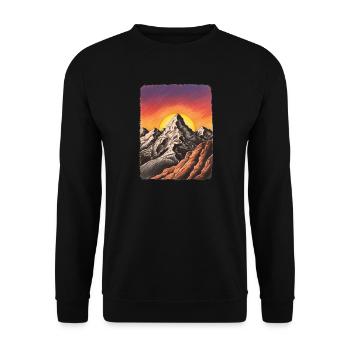 Mountain Sunset - Unisex Sweatshirt - black - Front - Alina (178cm) & Michal (187cm)